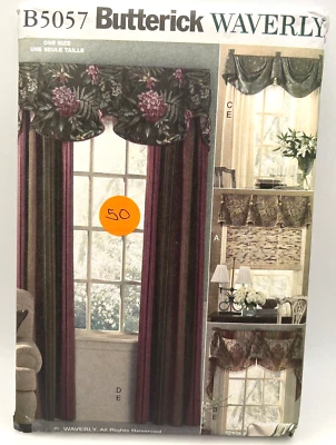 Butterick Waverly Pattern B5057 Five Window Treatments Uncut Factory Folded 2007 - Image 1 of 2