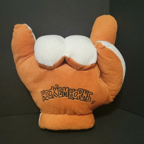 University of Texas UT Longhorns Hook ‘Em Horns 11" Fan Hand Glove Plush Orange Cover