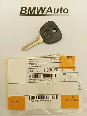 Genuine BMW E12 E21 E23 E24 E26 E28 E30 Z1 Key Blank Master OEM 51211900892 - Image 1 of 4