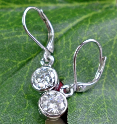 4.10 Ct Treated Certified Off White Diamond Solitaire Dangler Earrings925 Silver - Image 1 of 4