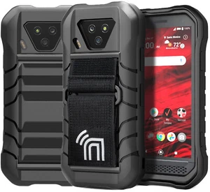 Noir Étui Robuste Housse Tactique Main Bracelet pour Kyocera Duraforce Ultra 5G - Photo 1 sur 9