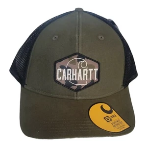 Carhartt Men's Canvas Mesh-Back Hat Cap Snapback Cap Adjustable Authentic New - Picture 1 of 4