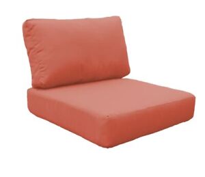 ^ 2 Piece Set Of Outdoor Low Back Armless Chair Cushion Cover 6” Thick Tangerine