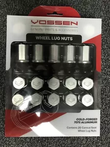 Authentic Vossen Forged 12x1.5/35mm Silver Wheel Lug Nuts 20-Pack - Picture 1 of 3