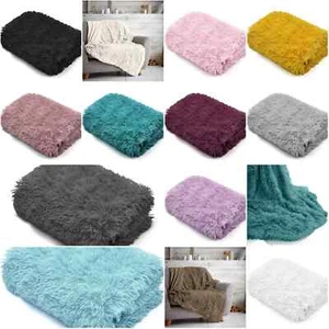 Cuddles Fluffy Fur Fleece Throws Soft Warm Cosy Hug Snug Kids Bed Settee Blanket - Picture 1 of 21