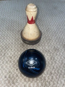 Vintage Brunswick Rubber Band Duck Pin Vintage Bowling Ball Retro Set - Picture 1 of 3