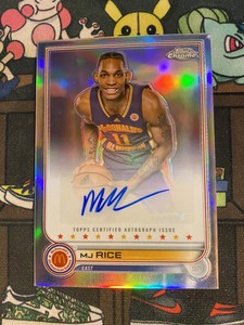 2022 Topps Chrome McDonald's MJ RICE RC REFRACTOR ALL-AMERICAN AUTO