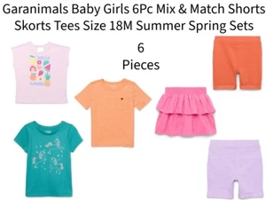 Garanimals Baby Girl 6Pc Mix & Match Shorts Skort Tees Sz 18M Summer Spring Sets - Picture 1 of 18