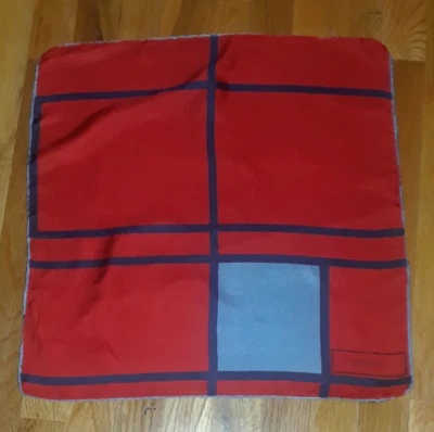 Cuadrado de bolsillo vintage Yves Saint Laurent rojo azul geométrico 100 % seda 18" Italia Foto 1 de 4