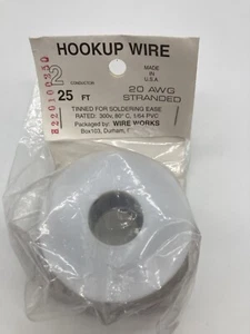 25’ Wire Works Hook Up Wire 2 Conductor 20 AWG Stranded Tinned Model RR NOS - Picture 1 of 5