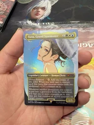 MTG SPECIAL PROMO 0001 Yuna, Grand Summoner NM EN Borderless Foil FINAL FANTASY - Image 1 of 2