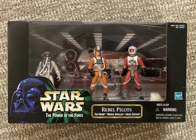 Figura de acción Hasbro Star Wars Rebel Pilots paquete de 3 Power of the Force 1999 Foto 1 de 2
