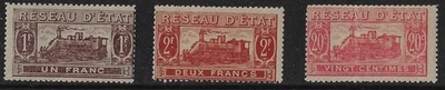 France ca. WWI era, train stamps 1 Fr, 2Fr, 20 Fr. denominations. Perf.   (a8159 - Image 1 of 2