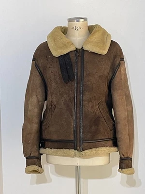 AVIREX tipo B-3 Giacca da Volo Pelle di Pecora Marrone Bomber Shearling Vintage - Imagen 1 de 4