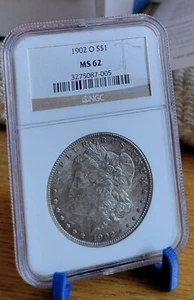 1902-O $1 MORGAN SILVER DOLLAR NEW ORLEANS NGC MS62 - Picture 1 of 2