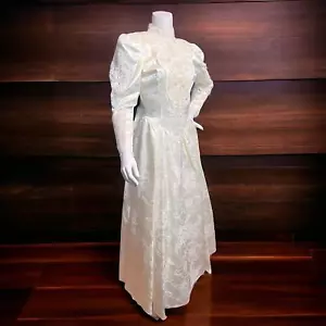 Abito da sposa vintage anni '80 Jessica McClintlock stile sax vittoriano taglia 8 - Foto 1 di 12