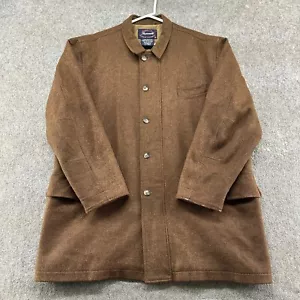Faconnable Coat Mens 2XL Brown Chore Barn Cashmere Wool Mohair Full Zip Button - Picture 1 of 13