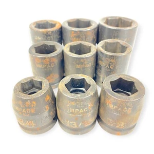 Armstrong 6 Point 3/4 Drive Impact Socket 3/4 to 1-5/8 in, 9 Pcs Set, Made USA - Picture 1 of 16