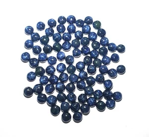 Natural Star Blue Sapphire Round Cabochon Loose Gemstone Lot 14 Pcs 5 MM 10 CT - Picture 1 of 5