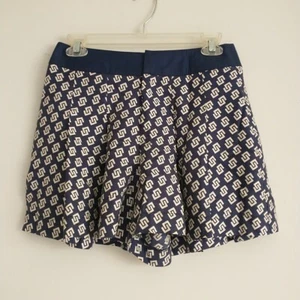Julie pantaloncino marrone donna 0 blu bianco geometrico 100% seta plissettato casual bianco chiaro - Foto 1 di 7
