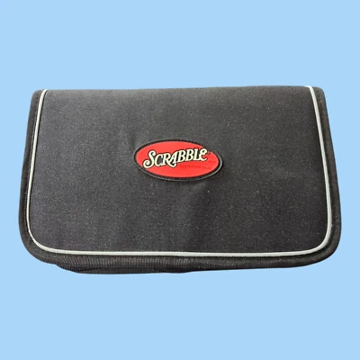 Scrabble Crossword Game Folio Travel Edition Zippered Case Mini Snap Tiles 2001 - Image 1 of 4