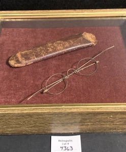 Antique Metal Eyeglass Frames in Shadow Box Wall Art - Picture 1 of 20