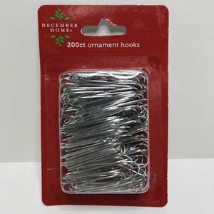 Silver Ornament Hooks Christmas Tree Hangers 200 Count One and a Half Inch Long - Picture 1 of 4