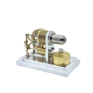 Mini Hot Horizontal Stirling Engine Model J06F Aluminum Alloy Base Gift New - Picture 1 of 10