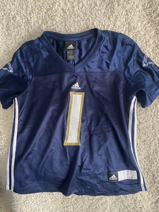 adidas Akron zips Adult large blue football short sleeve ncaa ohio casual Men** - Picture 1 of 14