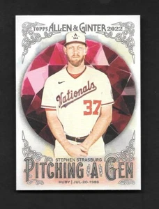 2022 Topps Allen & Ginter  STEPHEN STRASBURG Pitching A Gem -NATIONALS- #PAG-10 - Picture 1 of 1