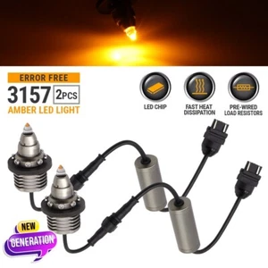 SYNETICUSA 3157 x2 Amber Yellow LED CANBUS Error Free Turn Signal Lights Bulbs - Bild 1 von 9