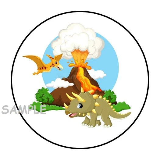 30 SOBRE DINOSAURIO SELLOS ETIQUETAS PEGATINAS 1.5" REDONDO FIESTA CUMPLEAÑOS FAVORES Foto 1 de 1