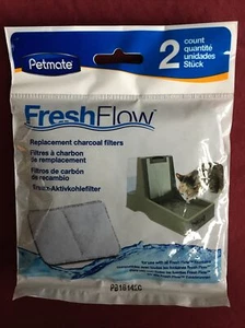 2 pack Fresh Flow Petmate Fountain Replacement Charcoal Filters (2 Filters) - Picture 1 of 4