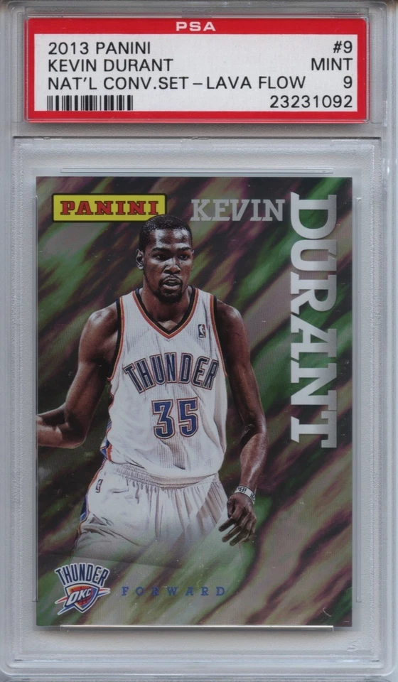 2013 Panini National Convention Set 9 Kevin Durant Lava Flow PSA 9 Mint Pop 3 - Image 1 of 2