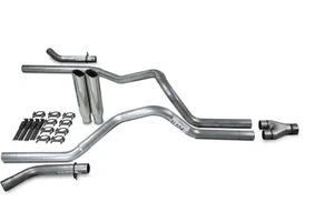 Chevy GMC 1500 07-14 2.5" Dual Exhaust Kits Y pipe Clamp on Tips Corner Exit - Picture 1 of 4