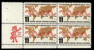 US Scott # 1274, International Communication, Zip Block of 1965 5¢ Stamps, MNH - Picture 1 of 1