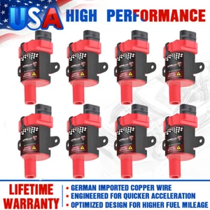 8 Red High Performance Ignition Coils Pack For GMC Chevy C1251 D585 4.8/5.3/6.0L - Picture 1 of 12