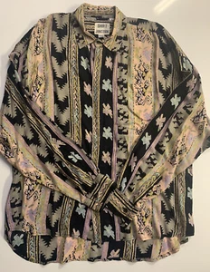CAMISA DE COLECCIÓN AÑOS 80 UNIÓN Para hombre Multicolor Geométrica Mangas Largas Camisa Talla L - Imagen 1 de 5