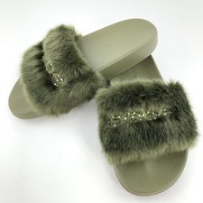 bebe fur sandals