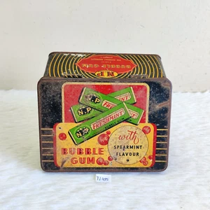 1950 Vintage N P frisch neuwertig Bubble Gum Werbung Blechdose altes Sammlerstück TI495 - Bild 1 von 7