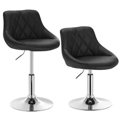 2xBarhocker Barsessel Relaxsessel Kunstleder höhenverstellbar Schwarz BH241sz-2 - Bild 1 von 4