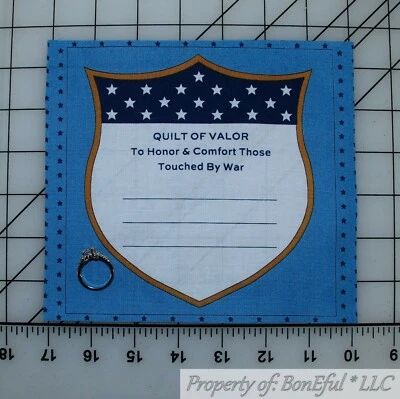 BonEful Fabric Cotton Quilt VTG American Shield Applique Block Military USA Army - Image 1 of 4