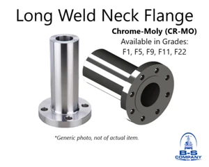 Long Weld Neck Flange 1" 300 Raised Face x 8-1/4" Lg. Chrome Moly Alloy A182 F11 - Picture 1 of 7