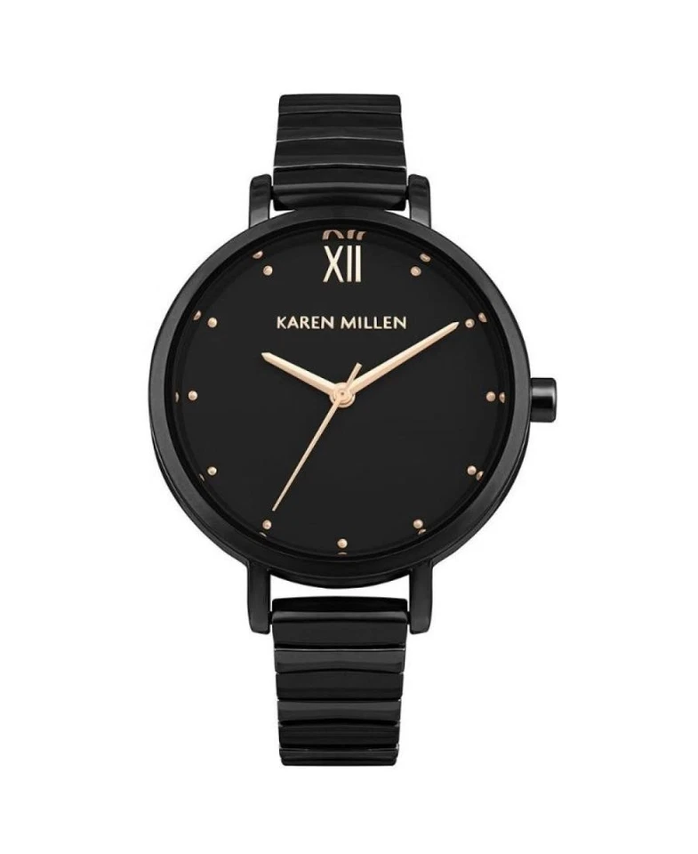 KAREN MILLEN Women Analog Quartz Casual Watch Classic Dress Black Dial Waterproo - Imagem 1 de 1