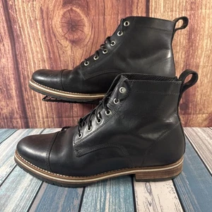 HELM "HOLLIS" NEGRO Puntera Gorra Cuero Botas Hombre US 10.5 - Imagen 1 de 10