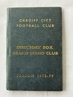 Cardiff City Football Club Directors Box Season Ticket & Grand Stand Club 1978/9