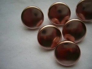 PALE ROSE GOLD SHINEY SATIN FINISH SHANK BUTTONS x 6 FREE P&P - Picture 1 of 3