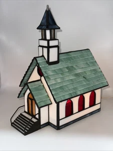 Tiny Town Church De Colección 1993 #1426 Vitreville Vitral Bill Job Forma Vitrum - Imagen 1 de 17