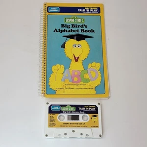 Libro de alfabeto Big Bird 1985 casete calle sésamo orientación infantil Talk N Play - Imagen 1 de 12