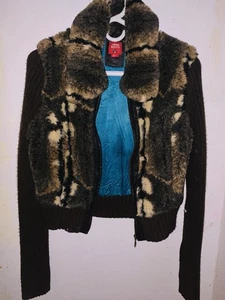 Miss Sixty Vintage Kunstfell Jacke Damen Gr. S Made In Italy - Bild 1 von 10